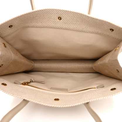 Saint Laurent Linen Calfskin Small Rive Gauche Tote Beige Sea Salt 6 of 11