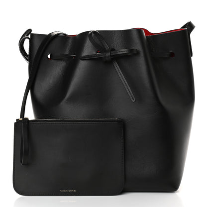 Mansur Gavriel Vegetable Tanned Calfskin Bucket Bag Black Flamma 3 of 13