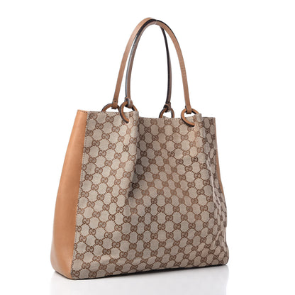 Gucci Monogram Calfskin Tote Brown 3 of 10