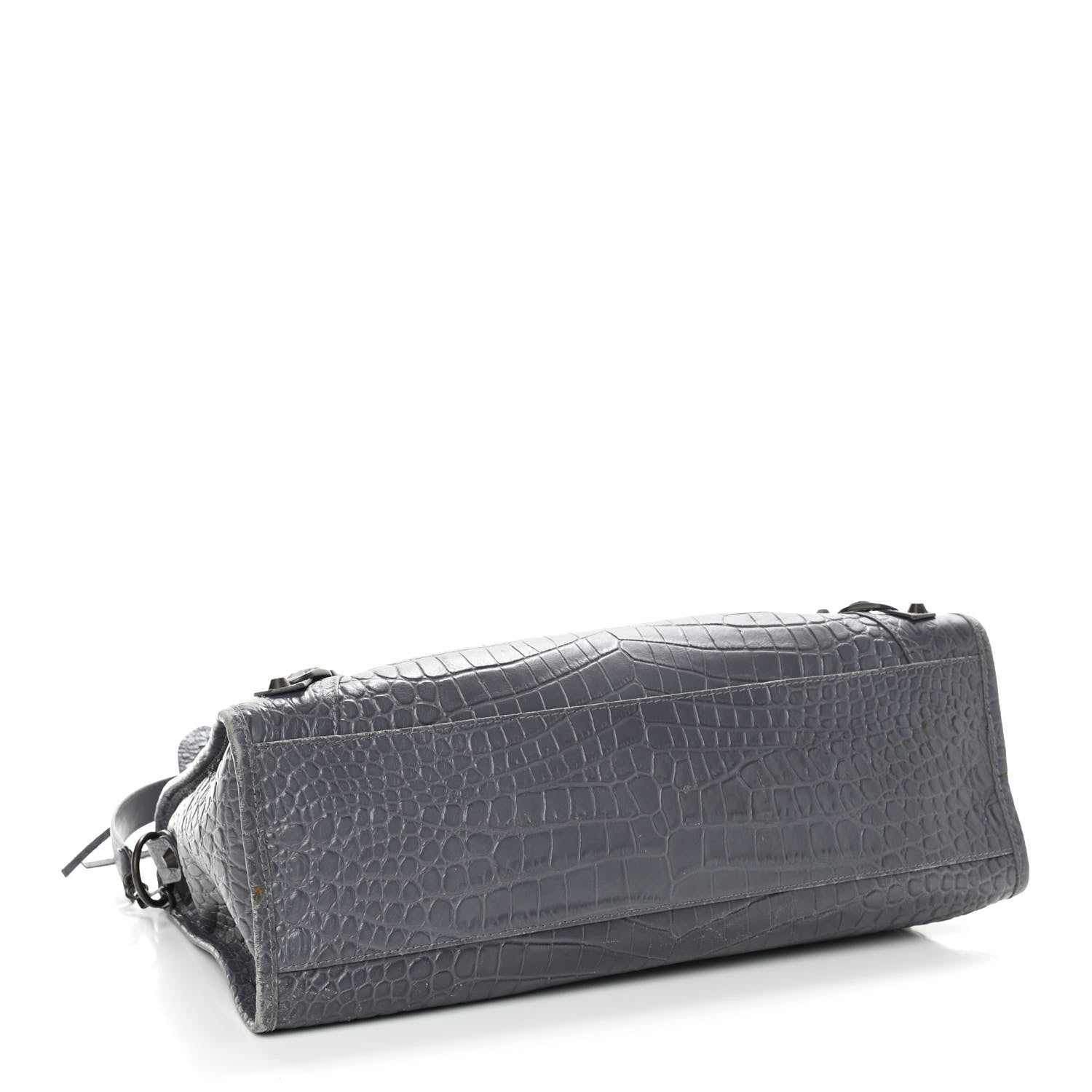 Balenciaga Calfskin Crocodile Embossed Classic Hardware City Gris Beton 4 of 9