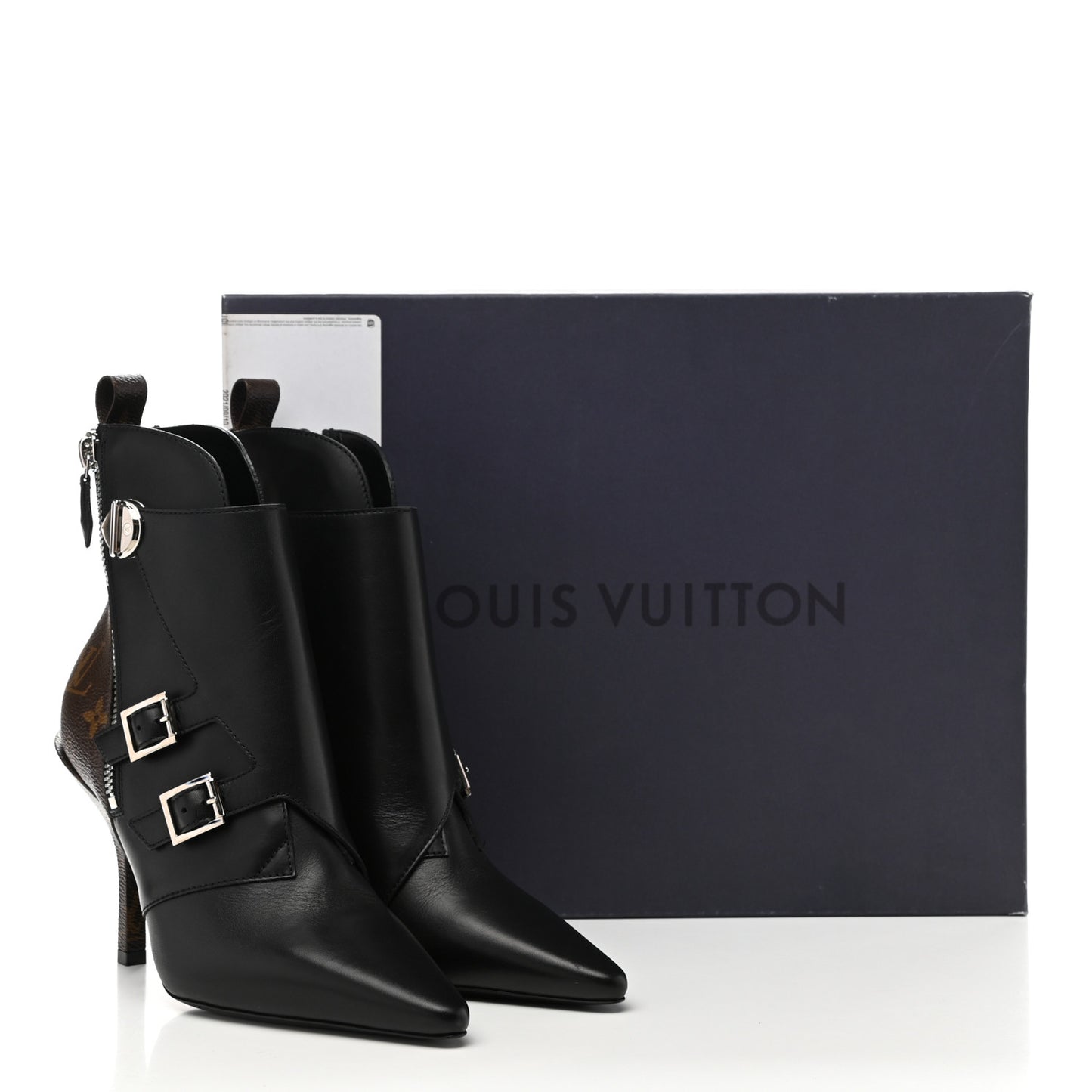 Calfskin Monogram Janet Ankle Boots 37 Black