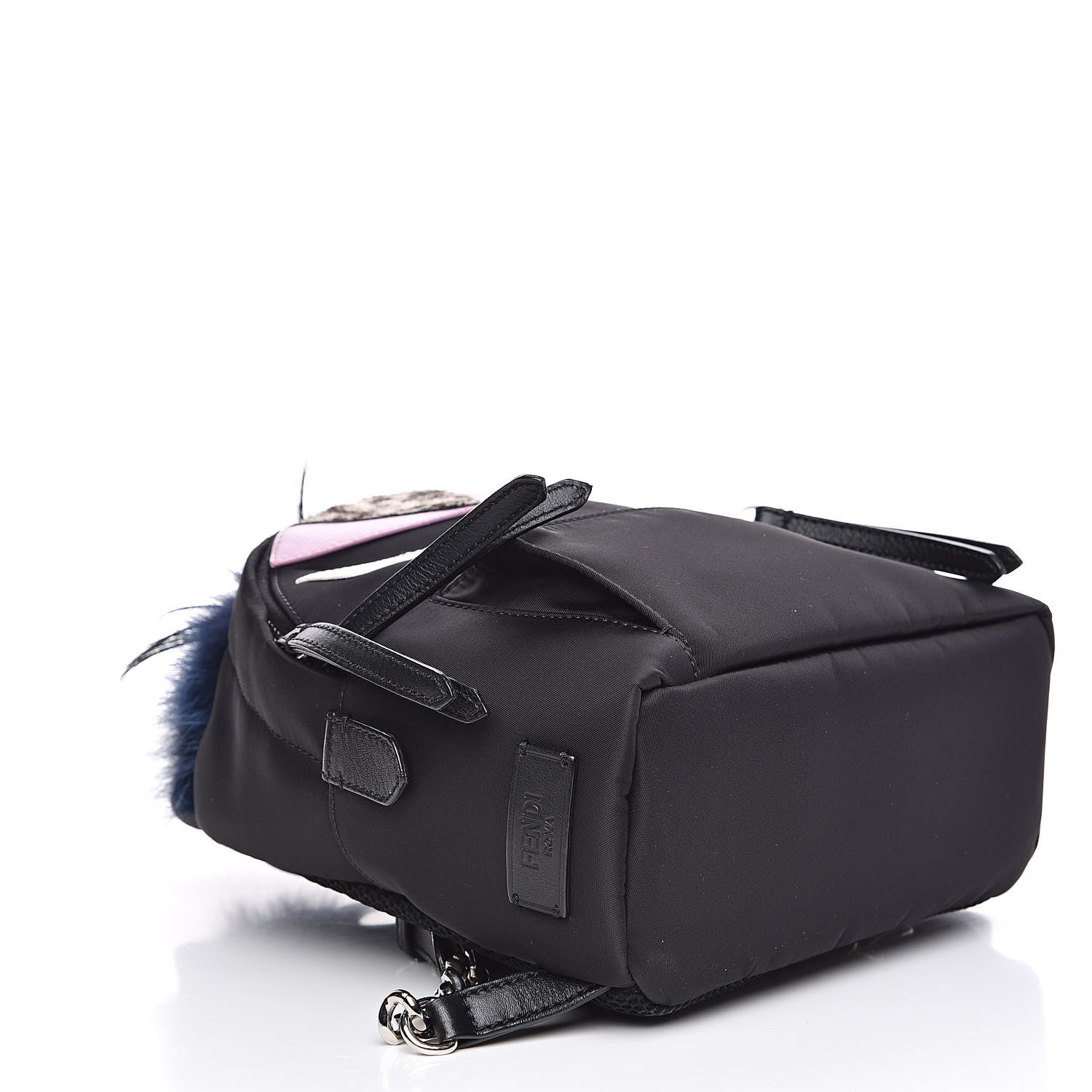 Fendi Nylon Vitello Fox Goat Fur Monster Eyes Mini Backpack Black Multicolor Sky 4 of 11