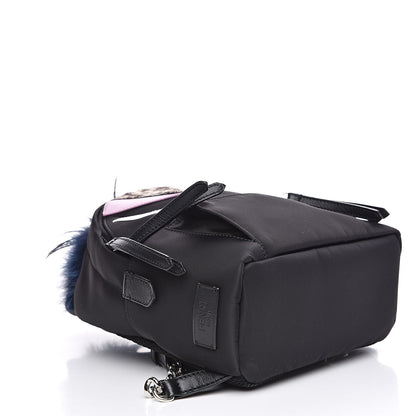 Fendi Nylon Vitello Fox Goat Fur Monster Eyes Mini Backpack Black Multicolor Sky 4 of 11