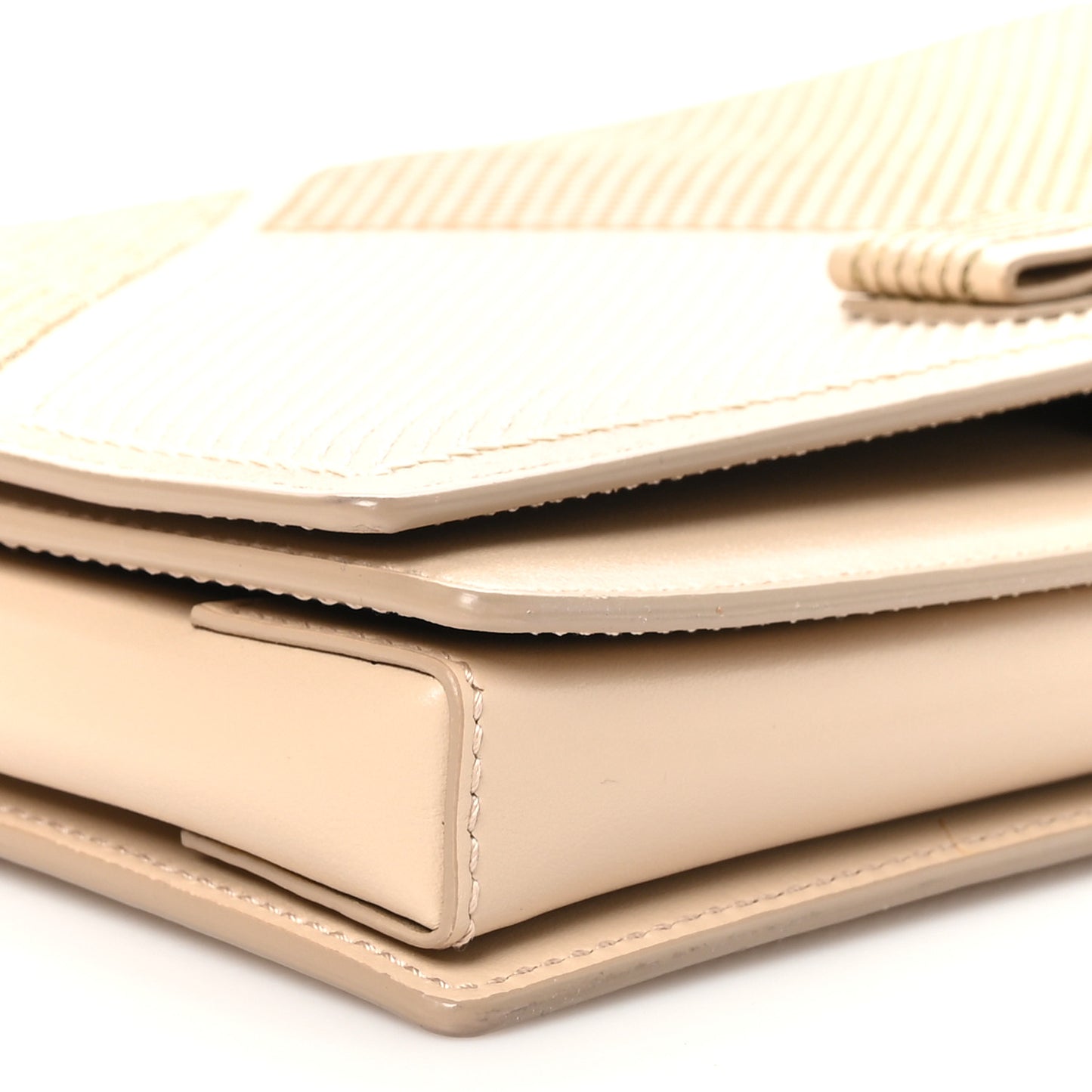 Stitched Calfskin Medium Ginny Shoulder Bag Macadamia