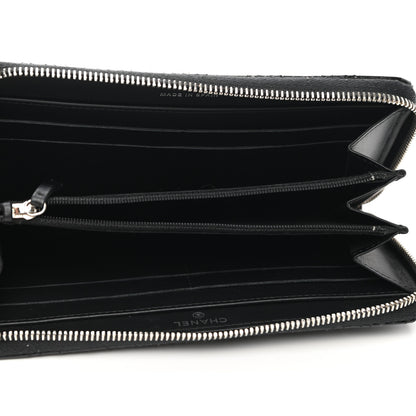Chanel Patent Quilted Large Gusset Zip Around Wallet Black 5 of 10