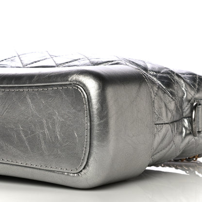 Chanel Metallic Lambskin Calfskin Quilted Medium Gabrielle Hobo Silver 9 of 14