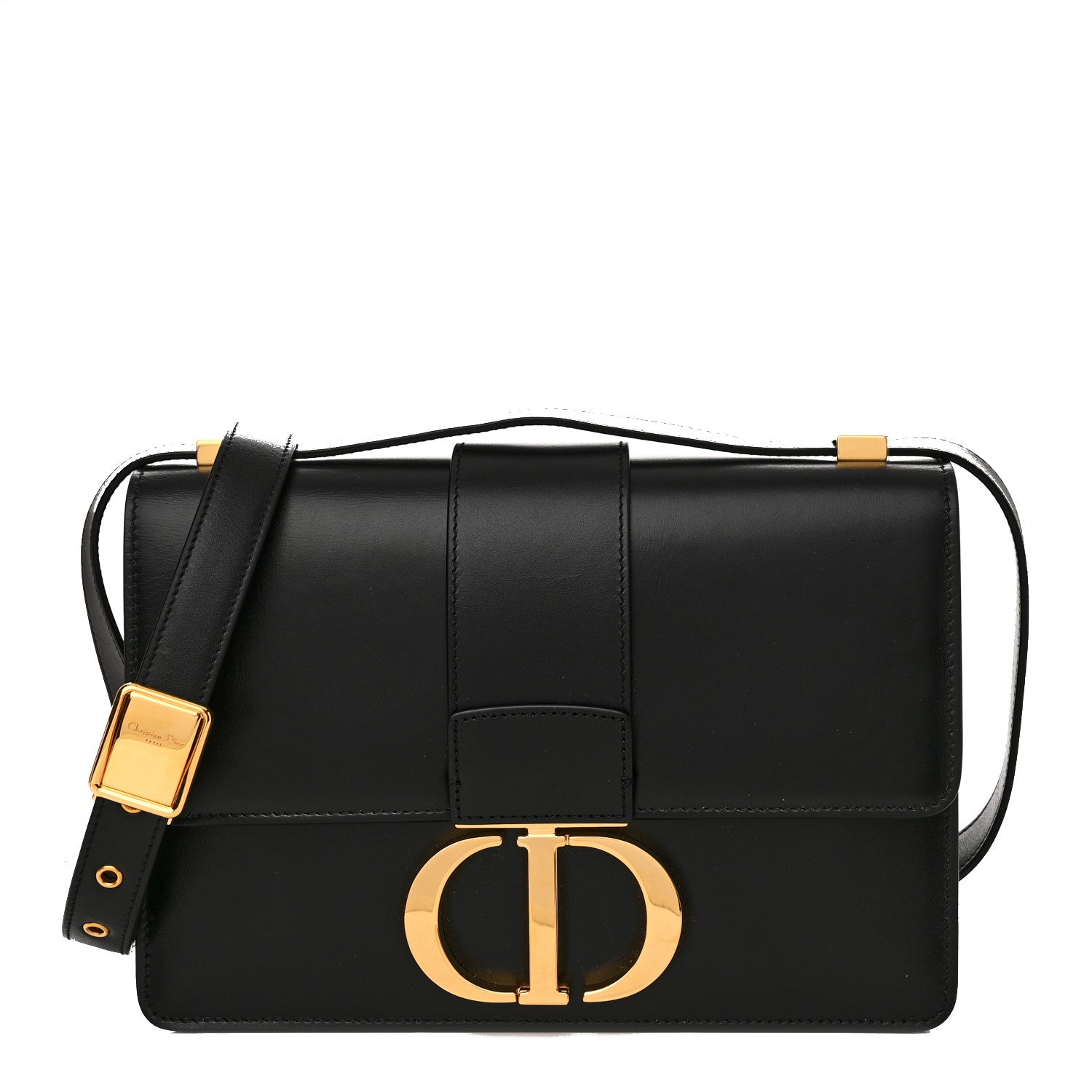 Christian Dior Smooth Calfskin 30 Montaigne Flap Bag Black 1 of 10