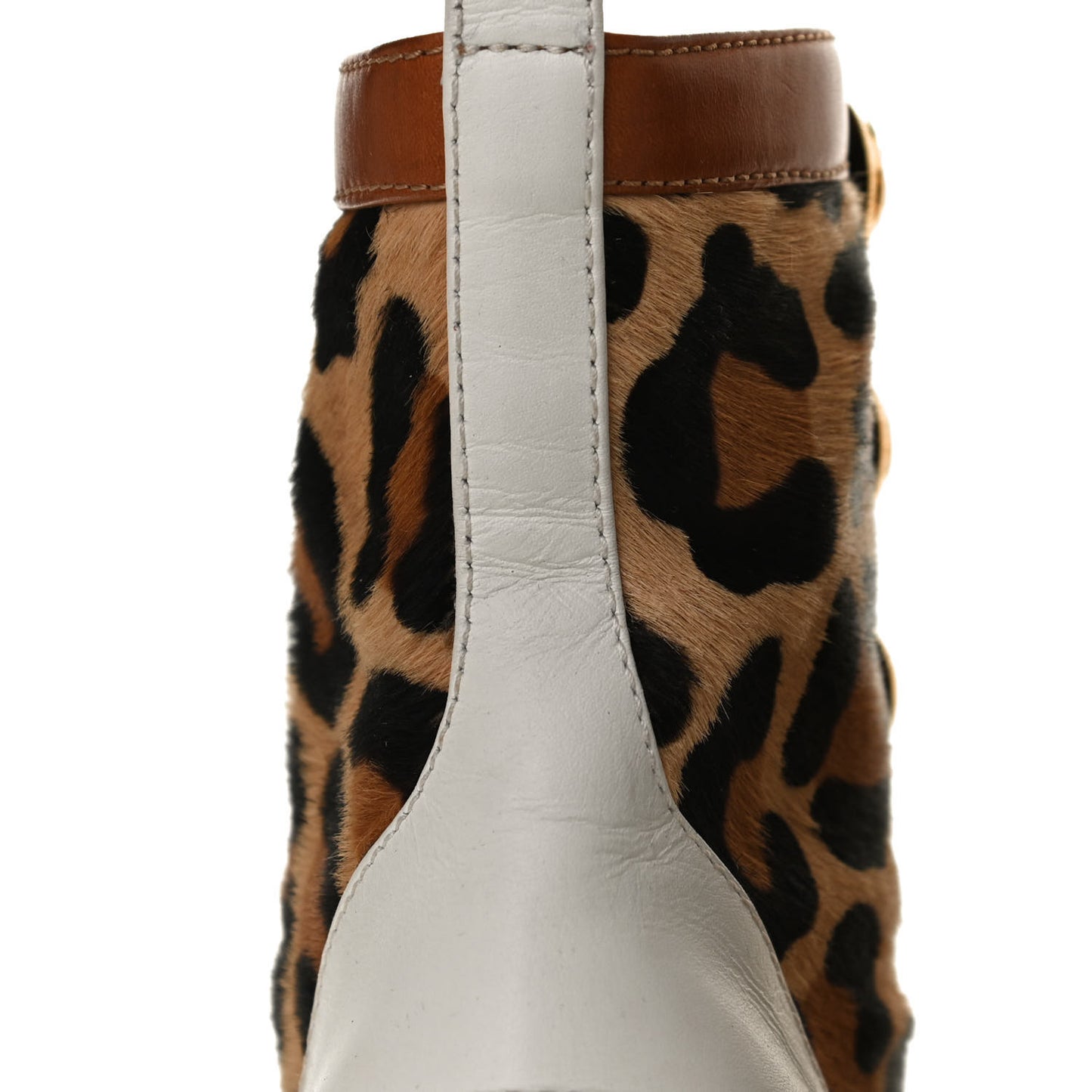Calf Hair Leopard Print Who Dances 85 Ankle Boots 37.5 Gold Fauve