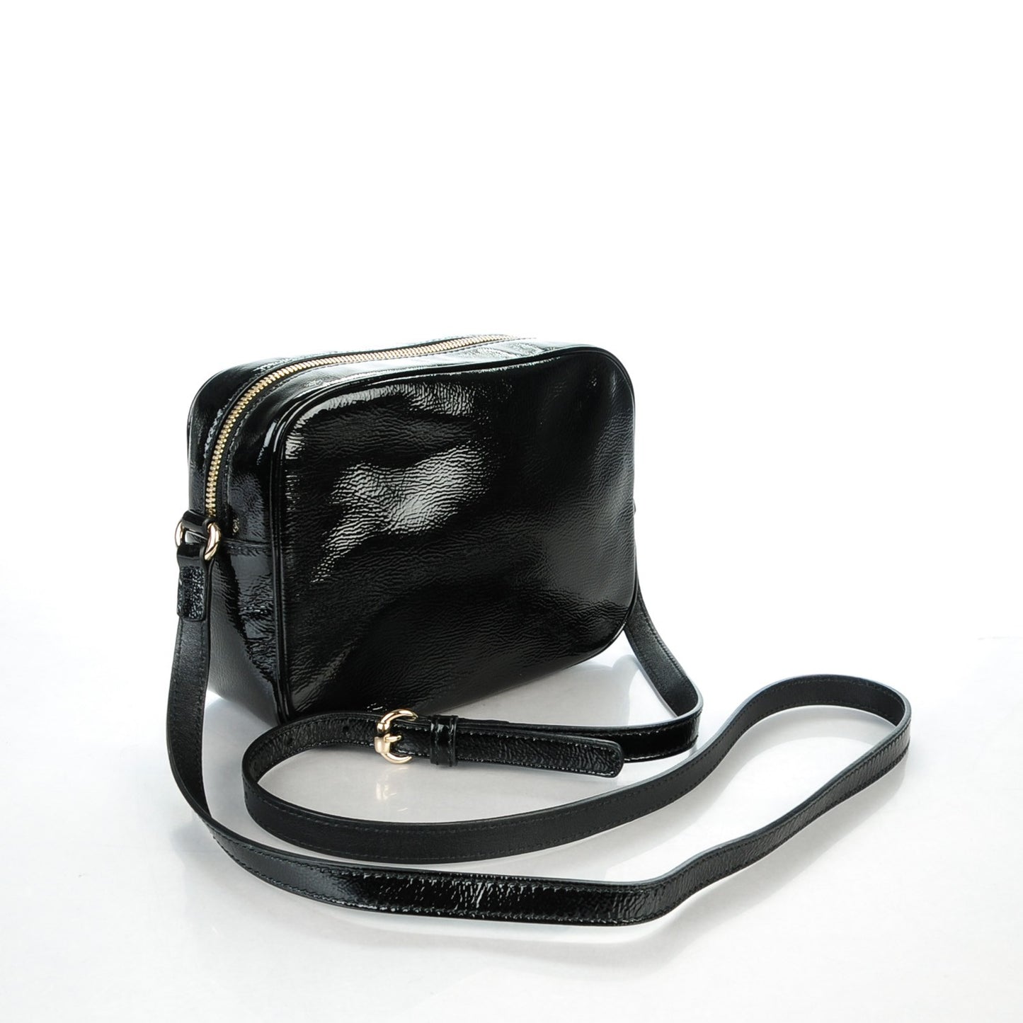 Soft Patent Small Soho Disco Bag Black