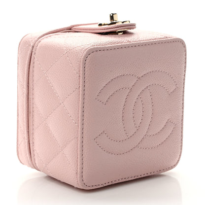 Chanel Caviar Quilted Mini Vanity Wrist Case With Chain Light Pink 10 of 12