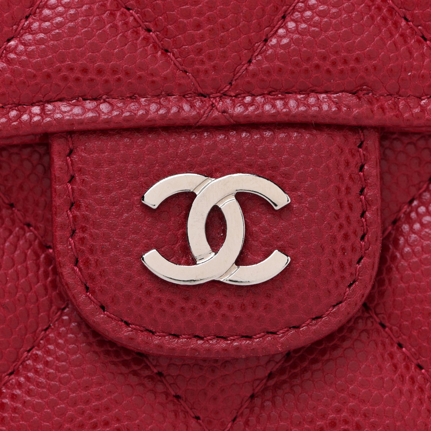 Chanel Caviar Quilted Medium Flap Wallet Dark Pink 9 of 11