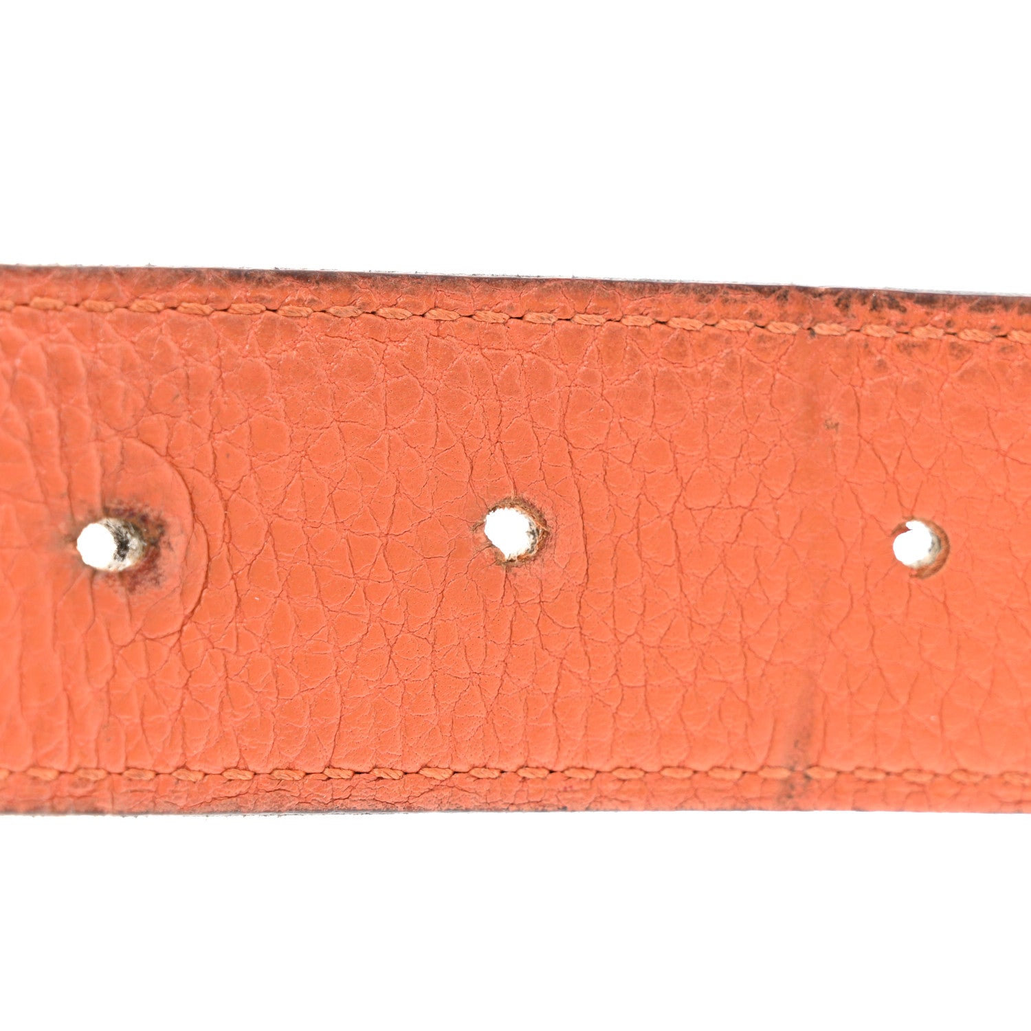 Hermes Box Togo 32mm Strie H Belt 90 36 Chocolate Orange 4 of 7