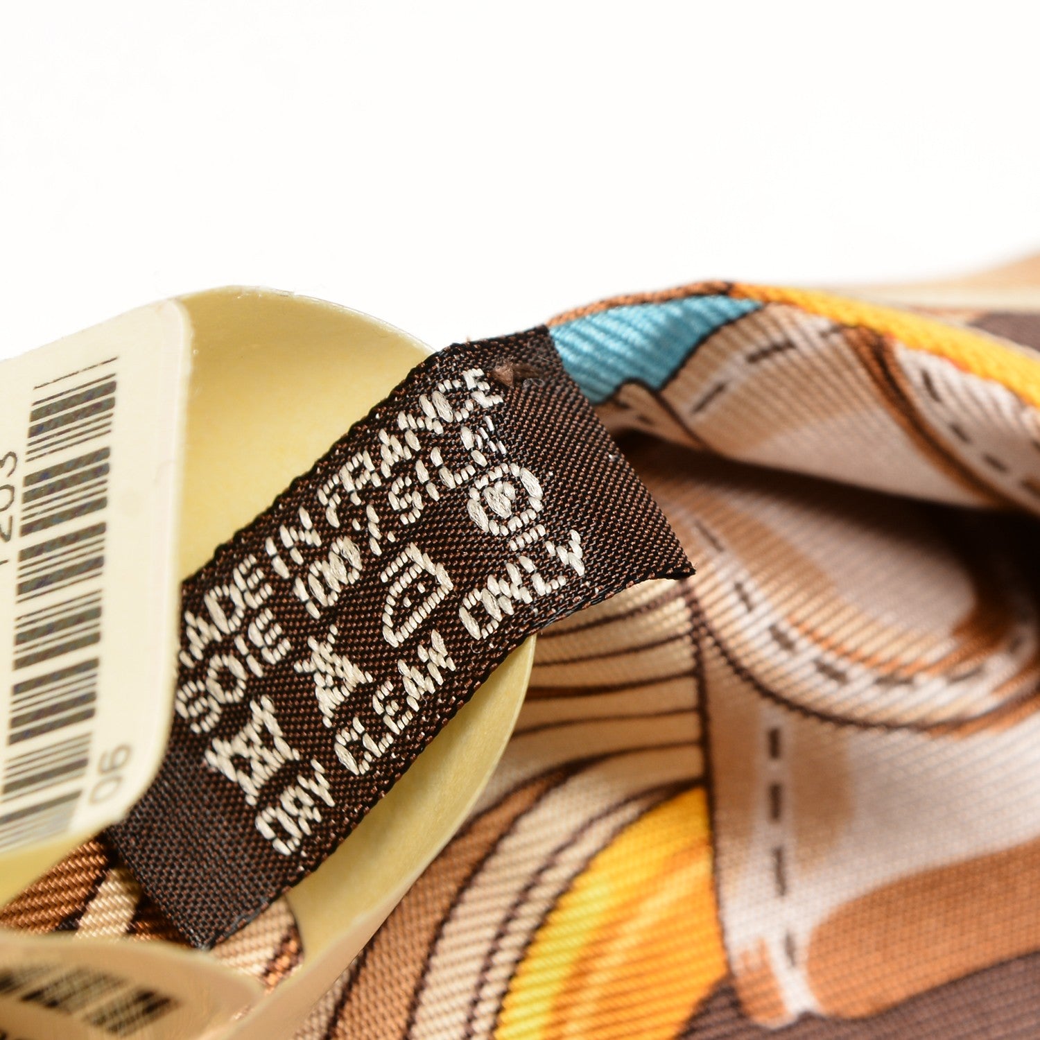 Hermes Silk Coaching Twilly Rouge Peach Chocolate 4 of 6