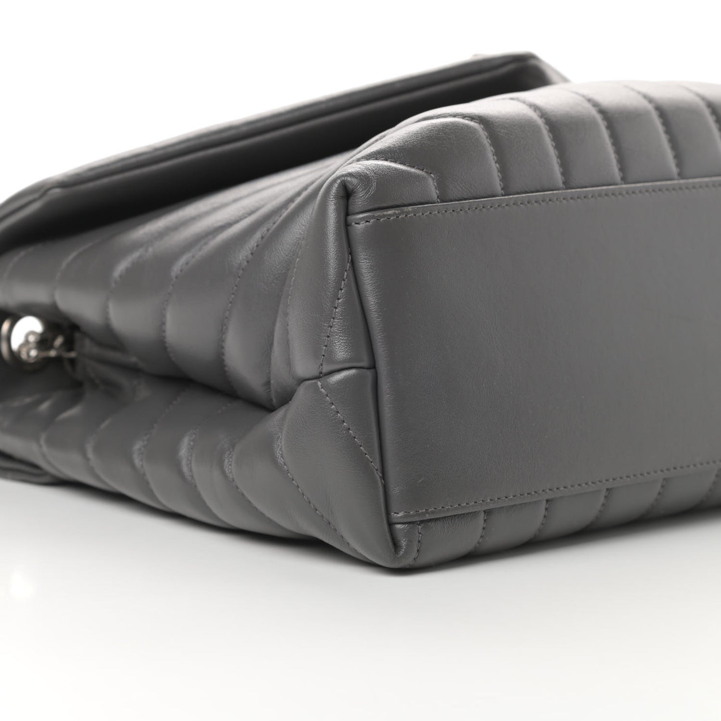 Calfskin Y Quilted Monogram Medium Loulou Chain Satchel Asphalt