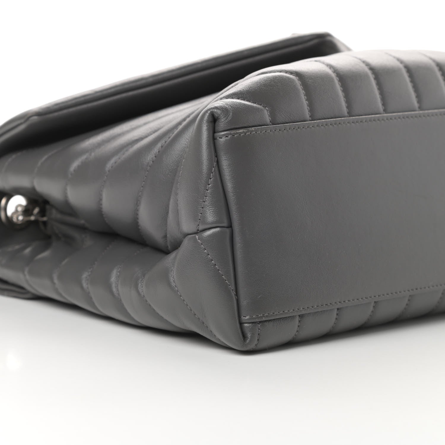 Saint Laurent Calfskin Y Quilted Monogram Medium Loulou Chain Satchel Asphalt 8 of 9