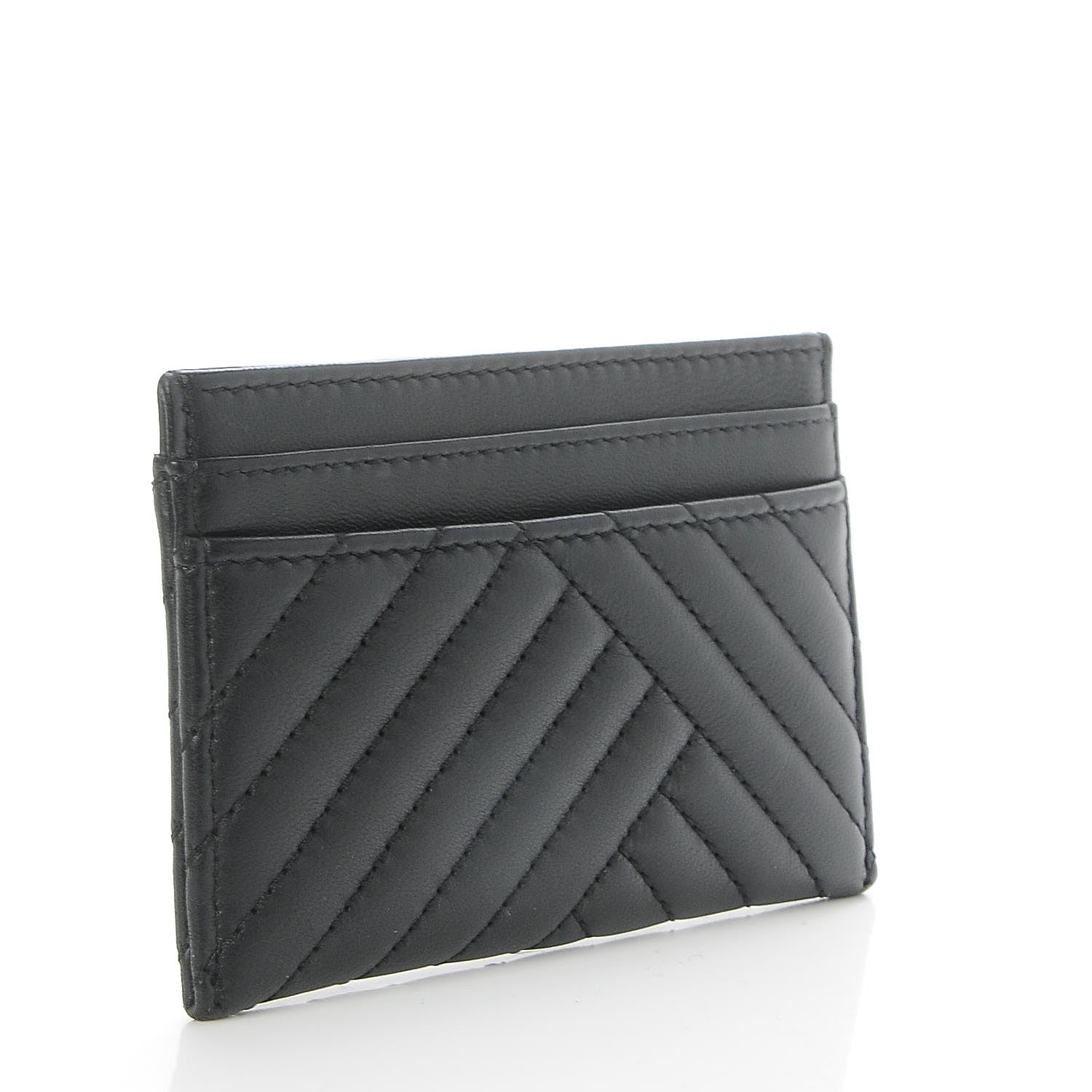 Chanel Lambskin Quilted CC Crossing Card Holder Black 3 of 15