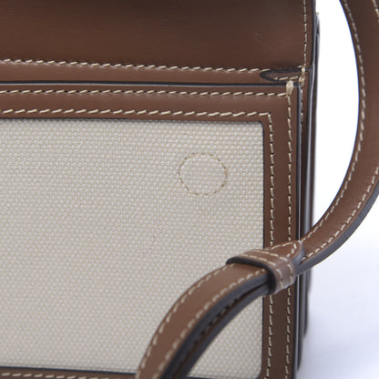 Burberry Smooth Calfskin Canvas Horseferry Print Mini Title Bag with Pocket Natural Malt Brown 13 of 15