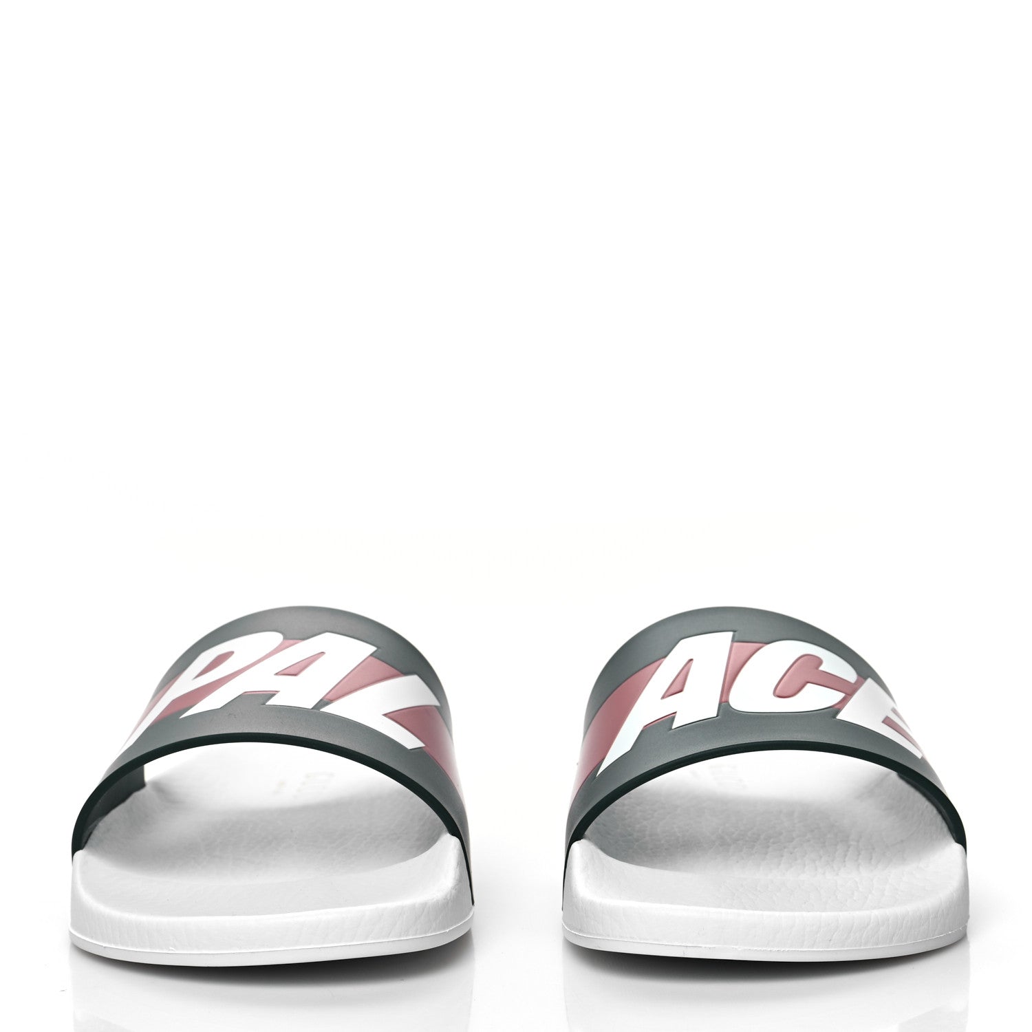 Gucci X PALACE Rubber Mens Slide Sandals 8 Great White Green Red 2 of 8