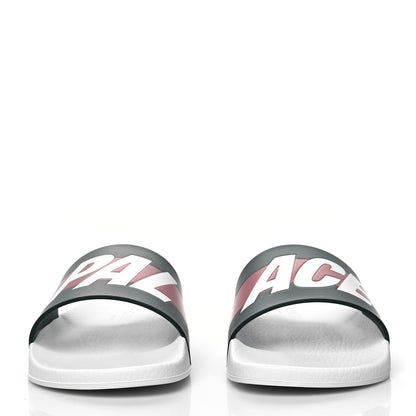 Gucci X PALACE Rubber Mens Slide Sandals 8 Great White Green Red 2 of 8