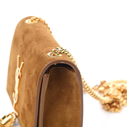 Saint Laurent Suede Small Classic Monogram Kate Tassel Satchel Light Ochre 10 of 13
