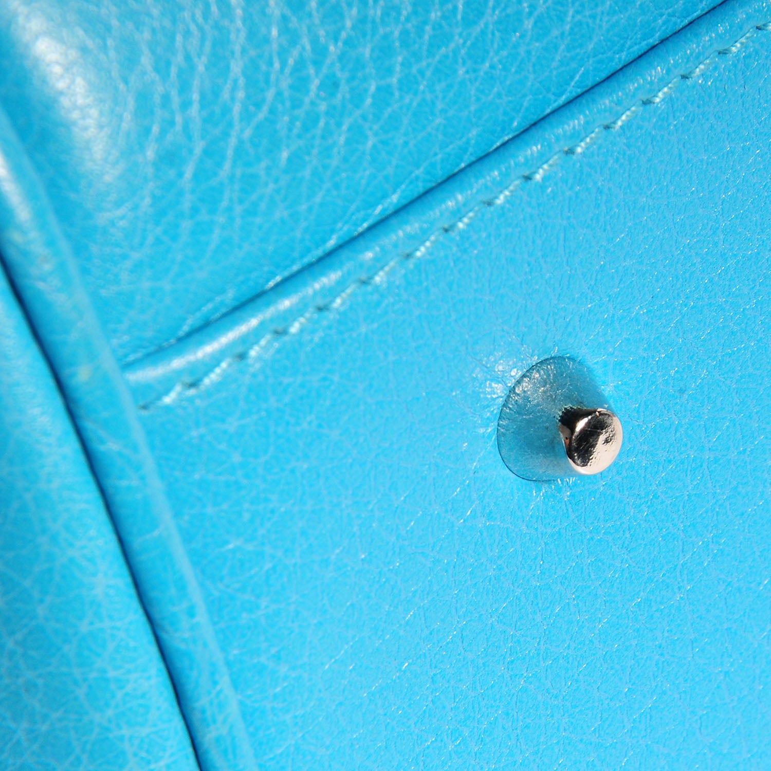 Christian Dior Leather Butterfly Pearls Frame Satchel Blue 9 of 24
