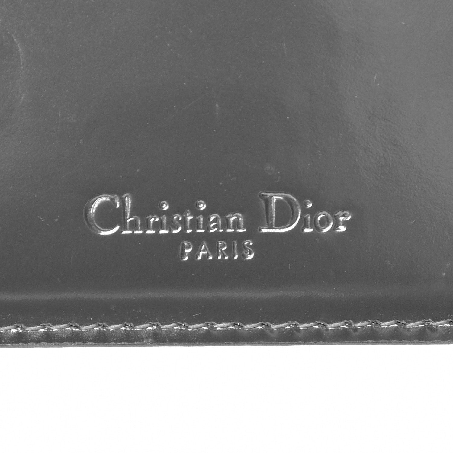 Christian Dior Metallic Patent Micro-Cannage Lady Dior Card Holder Silver 6 of 9
