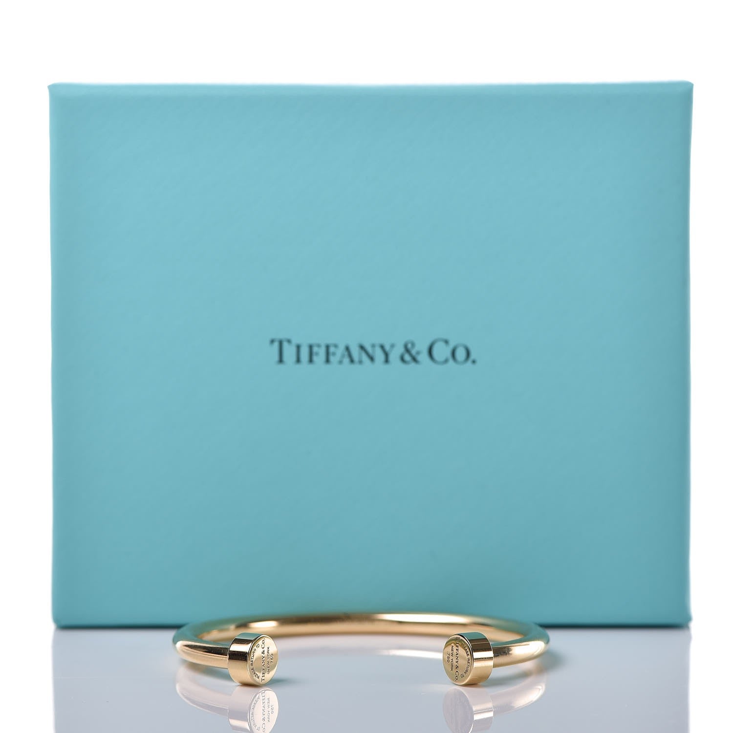 Tiffany 18K Yellow Gold Return to Tiffany Circle Edge Cuff Bracelet 6 of 6