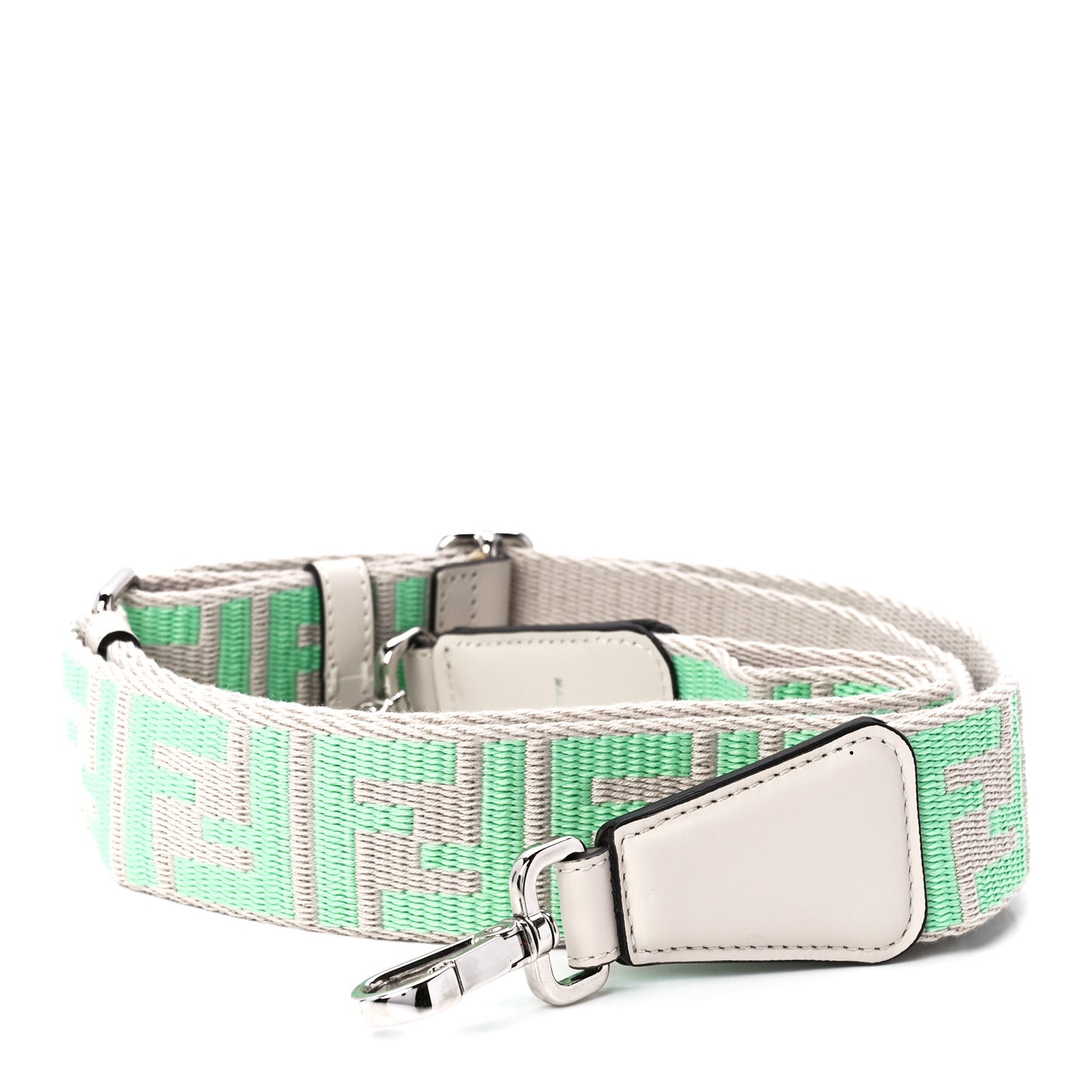 Jacquard Ribbon Vitello King FF Bi-Color Intreccio Adjustable Strap You Nuvola Edamame