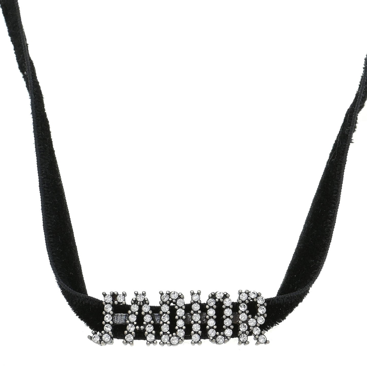 Velvet Crystal J’Adior Choker Necklace Black
