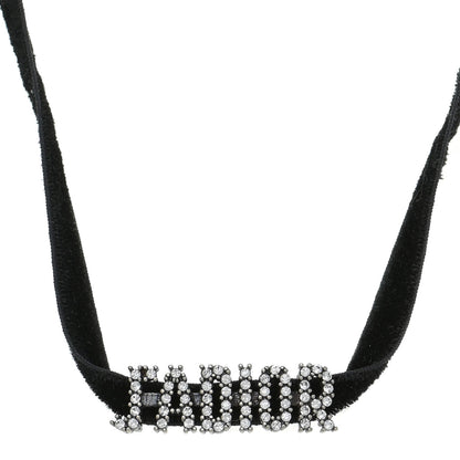 Christian Dior Velvet Crystal J’Adior Choker Necklace Black 2 of 12