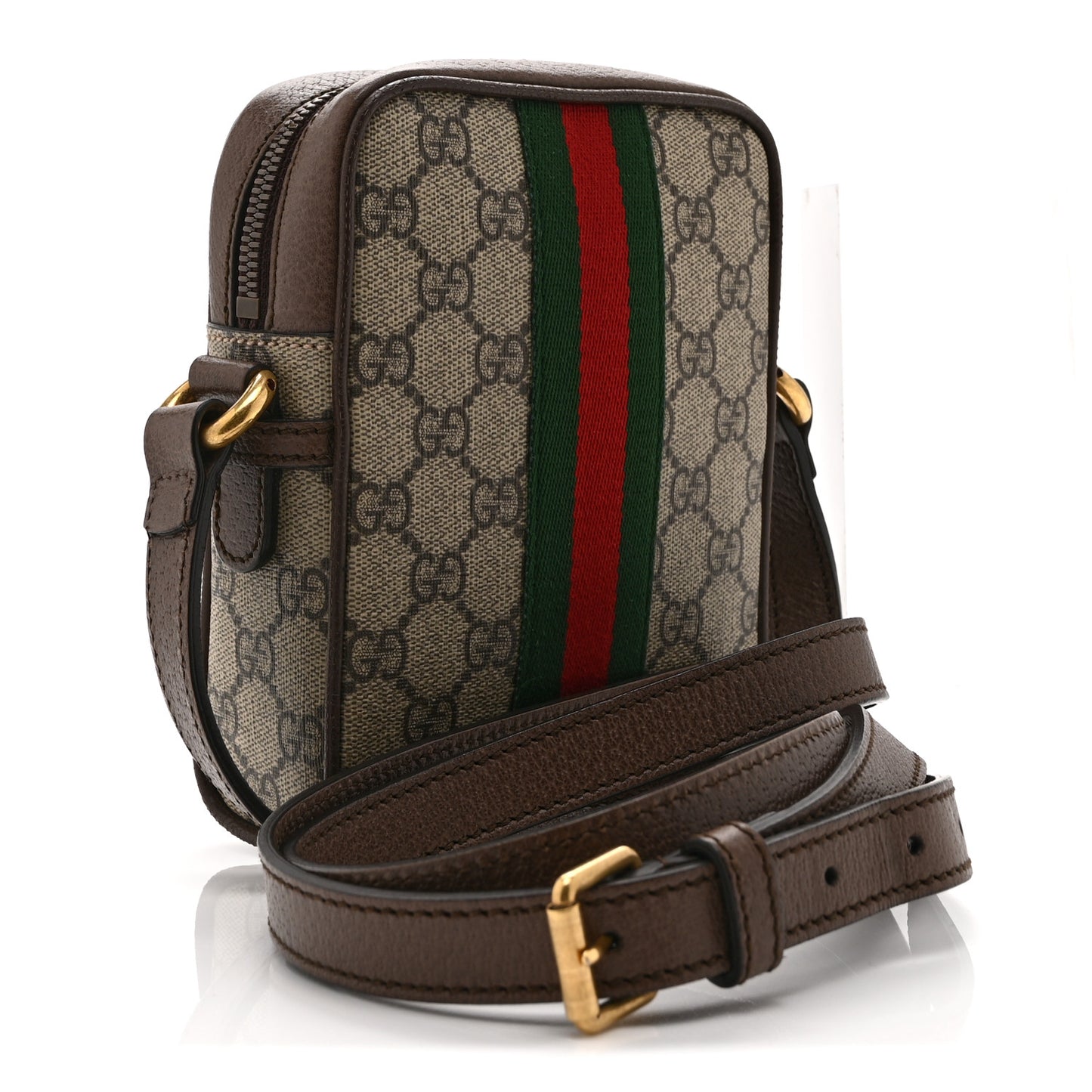 GG Supreme Monogram Web Mini Ophidia Messenger Brown