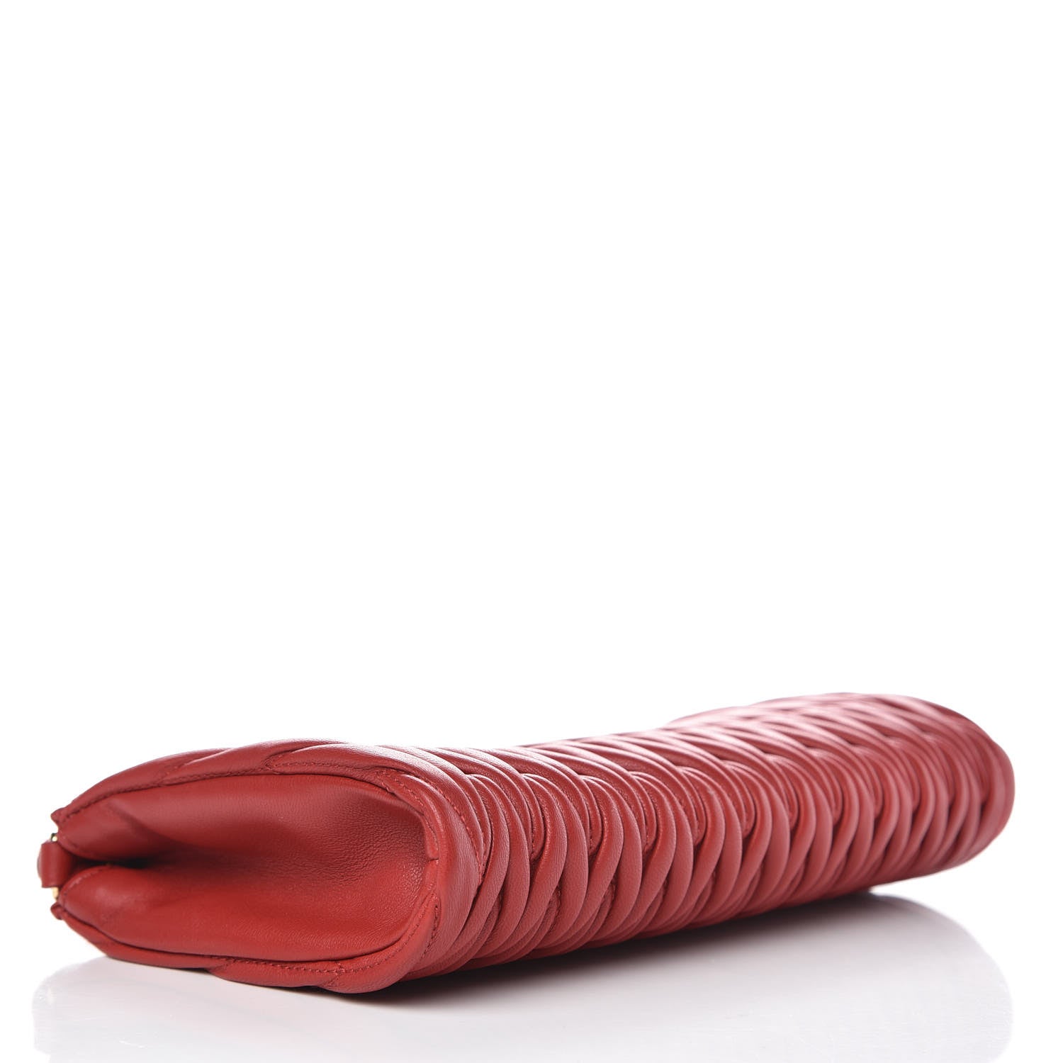 Miu Miu Nappa Matelasse Lux Wristlet Fuoco 4 of 8