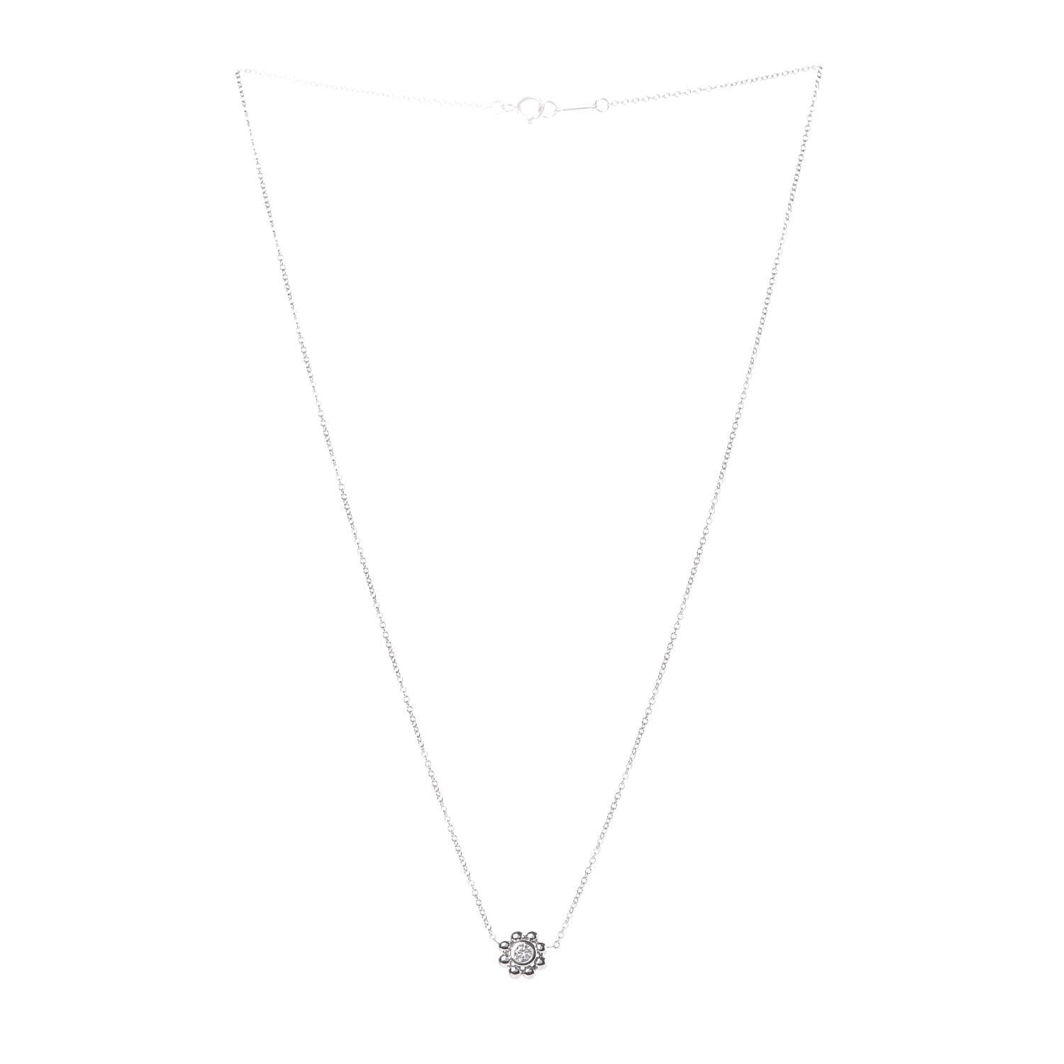 Tiffany 18K White Gold Diamond Paloma Picasso Jolie Flower Necklace 3 of 7