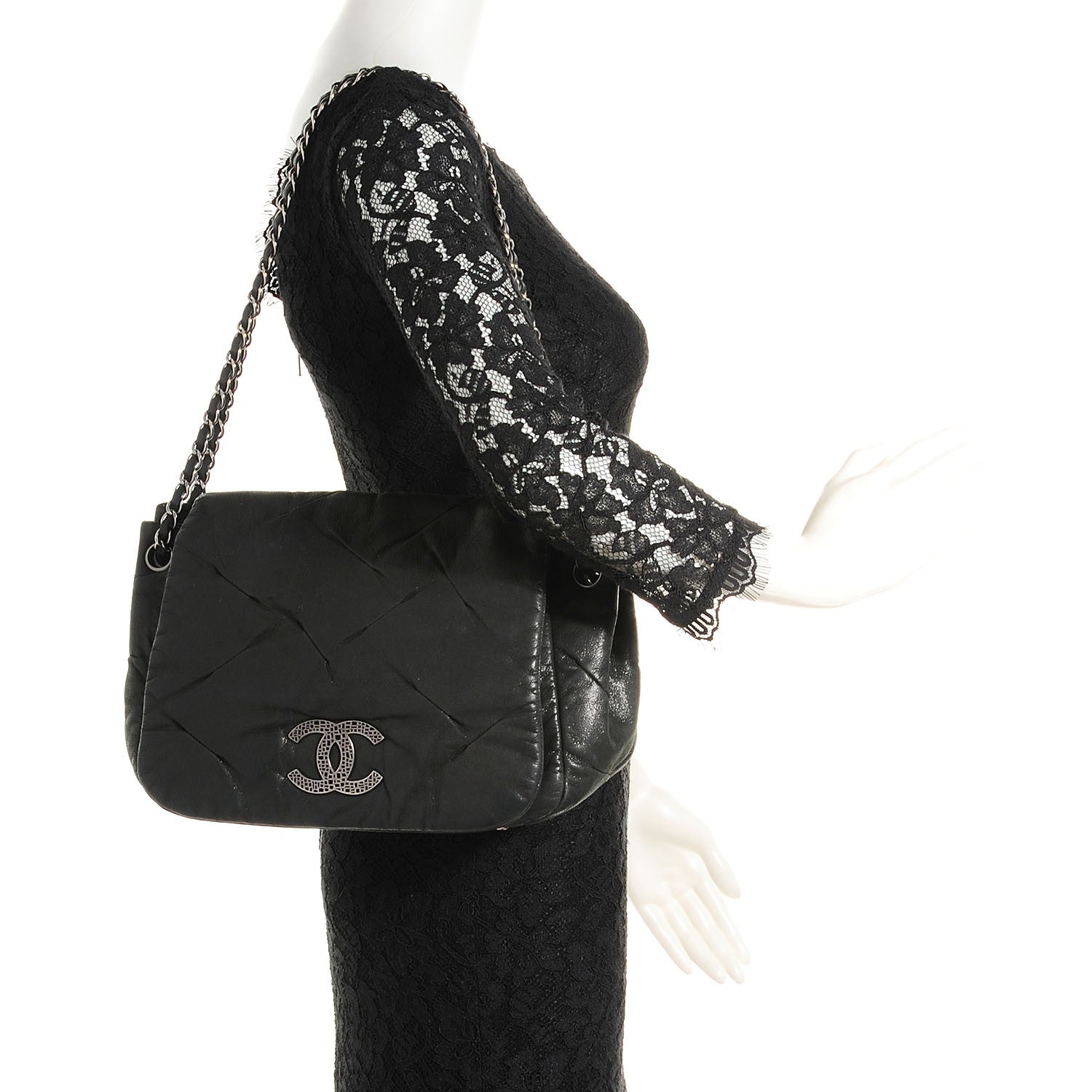 Chanel Iridescent Calfskin Glint Accordion Flap Black 2 of 7