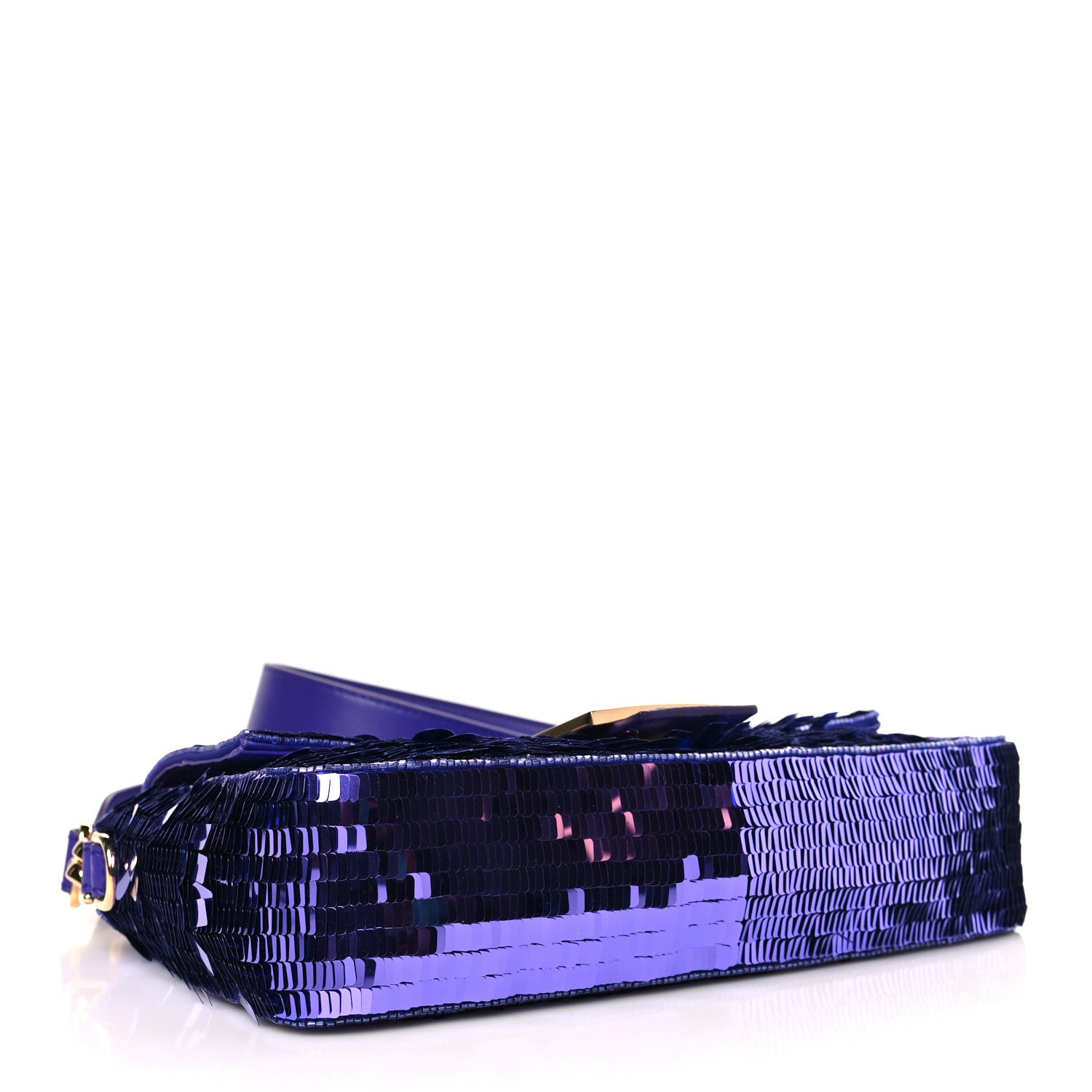 Fendi Sequin Paillettes Shiny Nappa Sex and the City Baguette Viola Purple Rain 4 of 9