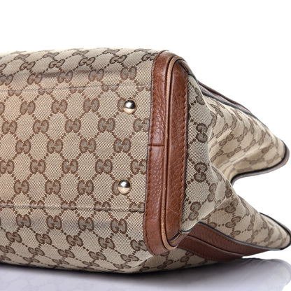 Gucci Monogram Cellarius Calfskin Medium Bella Tote Beige Ebony Cuir 9 of 11