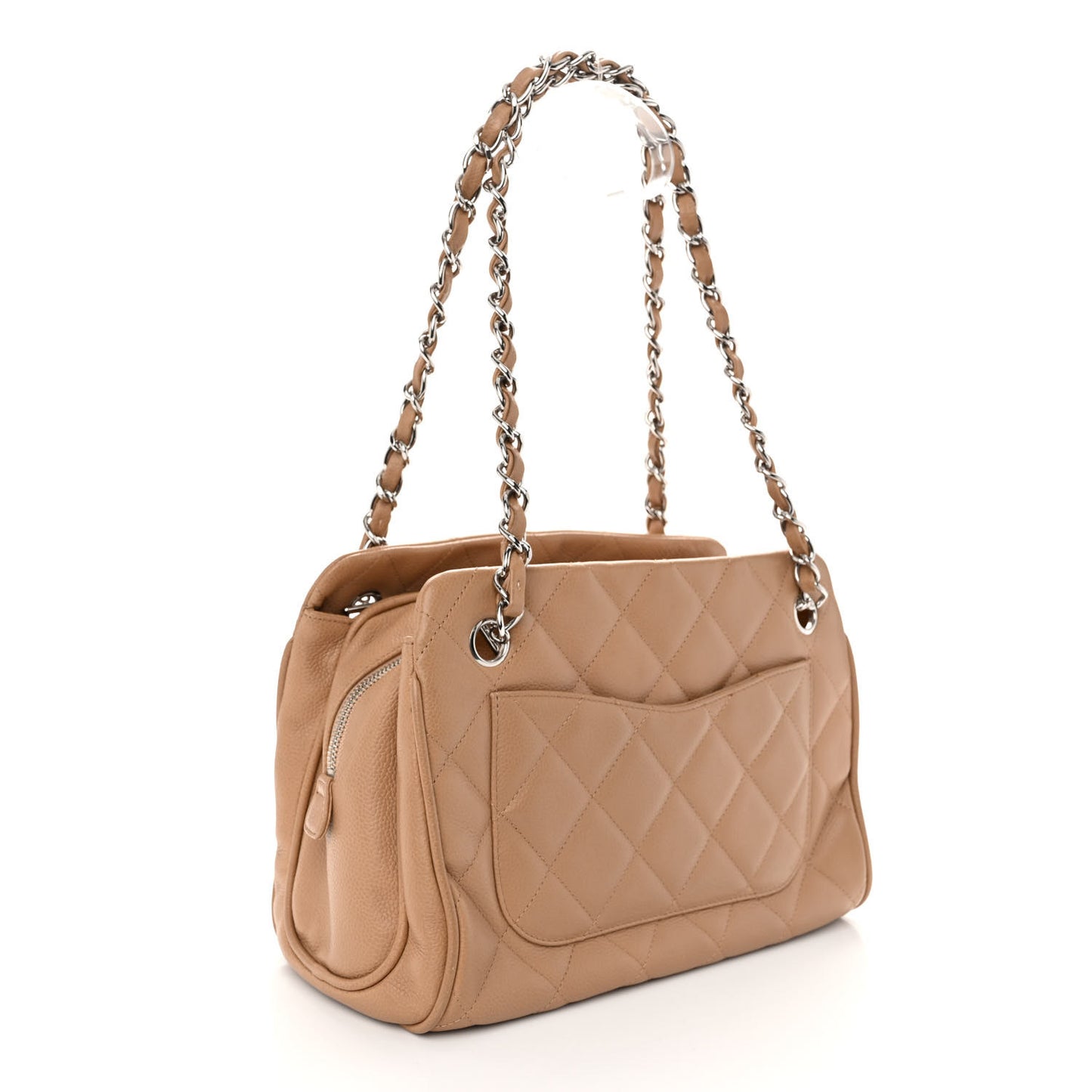 Caviar Quilted Tote Beige