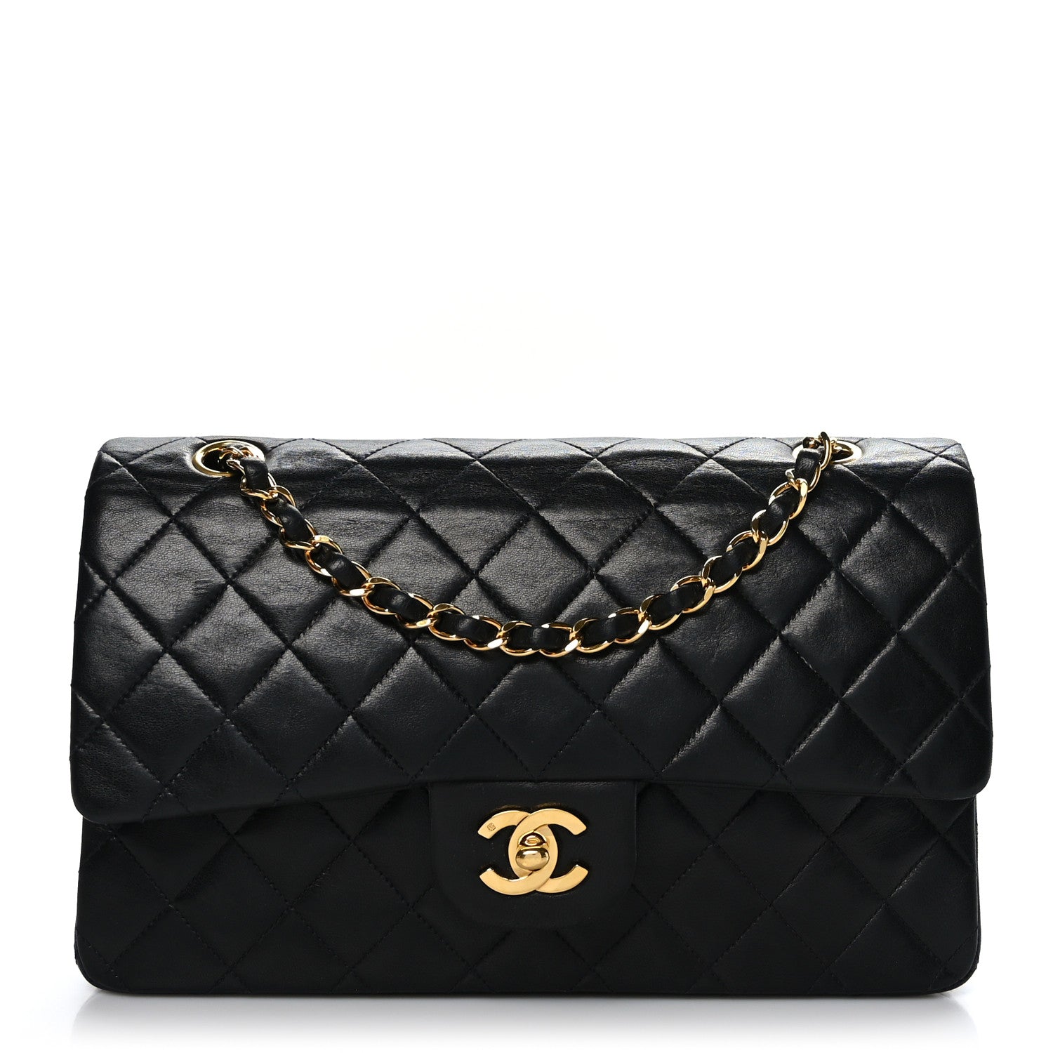 Chanel Lambskin Quilted Medium Double Flap Black 1 of 9