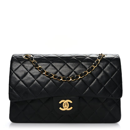 Chanel Lambskin Quilted Medium Double Flap Black 1 of 9