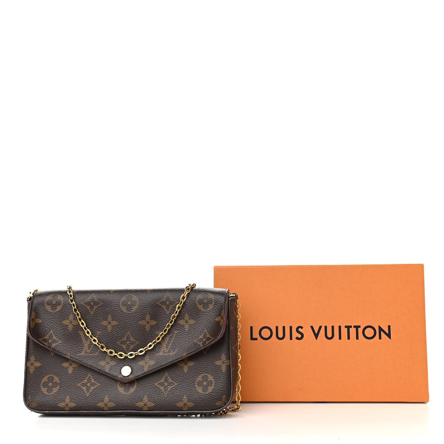 Monogram Pochette Felicie Chain Wallet Fuchsia