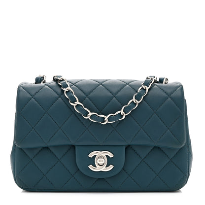 Chanel Lambskin Quilted Mini Rectangular Flap Dark Blue 1 of 10