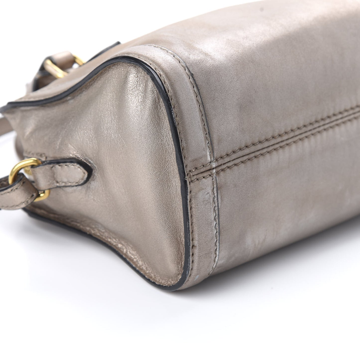 Metallic Calfskin Mini Padlock Tote Skin