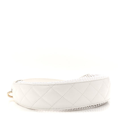 Chanel Mesh Shiny Lambskin Chain Hobo White 5 of 11