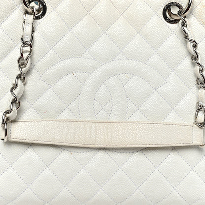 Chanel Caviar Quilted XL Grand Shopping Tote GST White 22 of 27