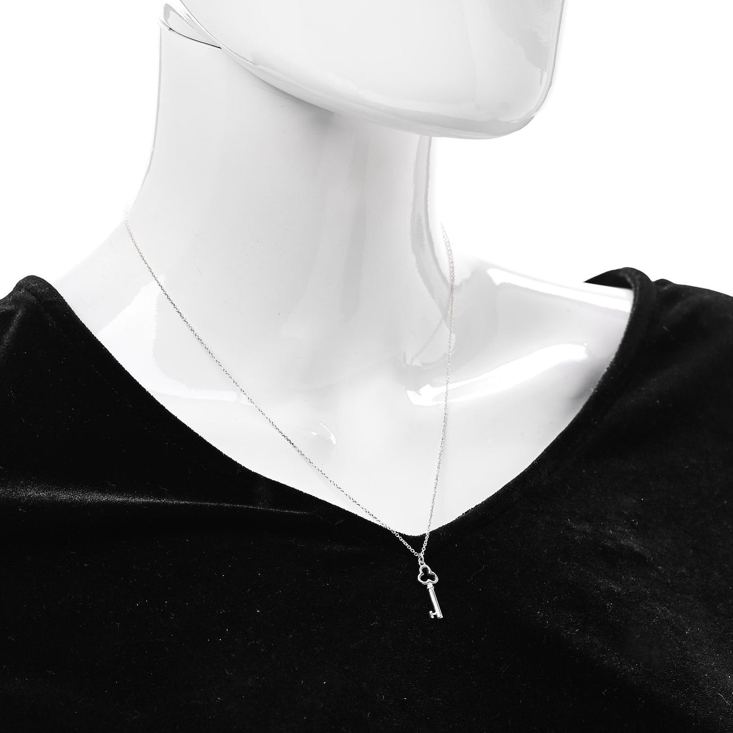Sterling Silver Trefoil Key Pendant Necklace