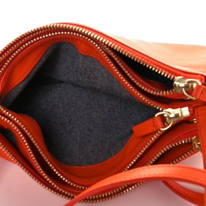 Celine Lambskin Small Trio Crossbody Bag Bright Orange 5 of 12
