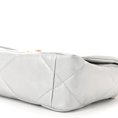 Chanel Metallic Goatskin Quilted Medium Chanel 19 Flap Silver 10 of 11