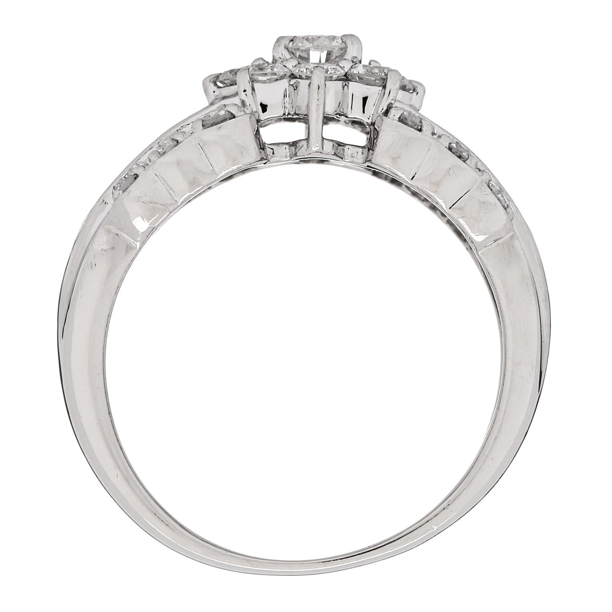 Platinum Diamond 1.02ctw Flower Ring 50 5.25