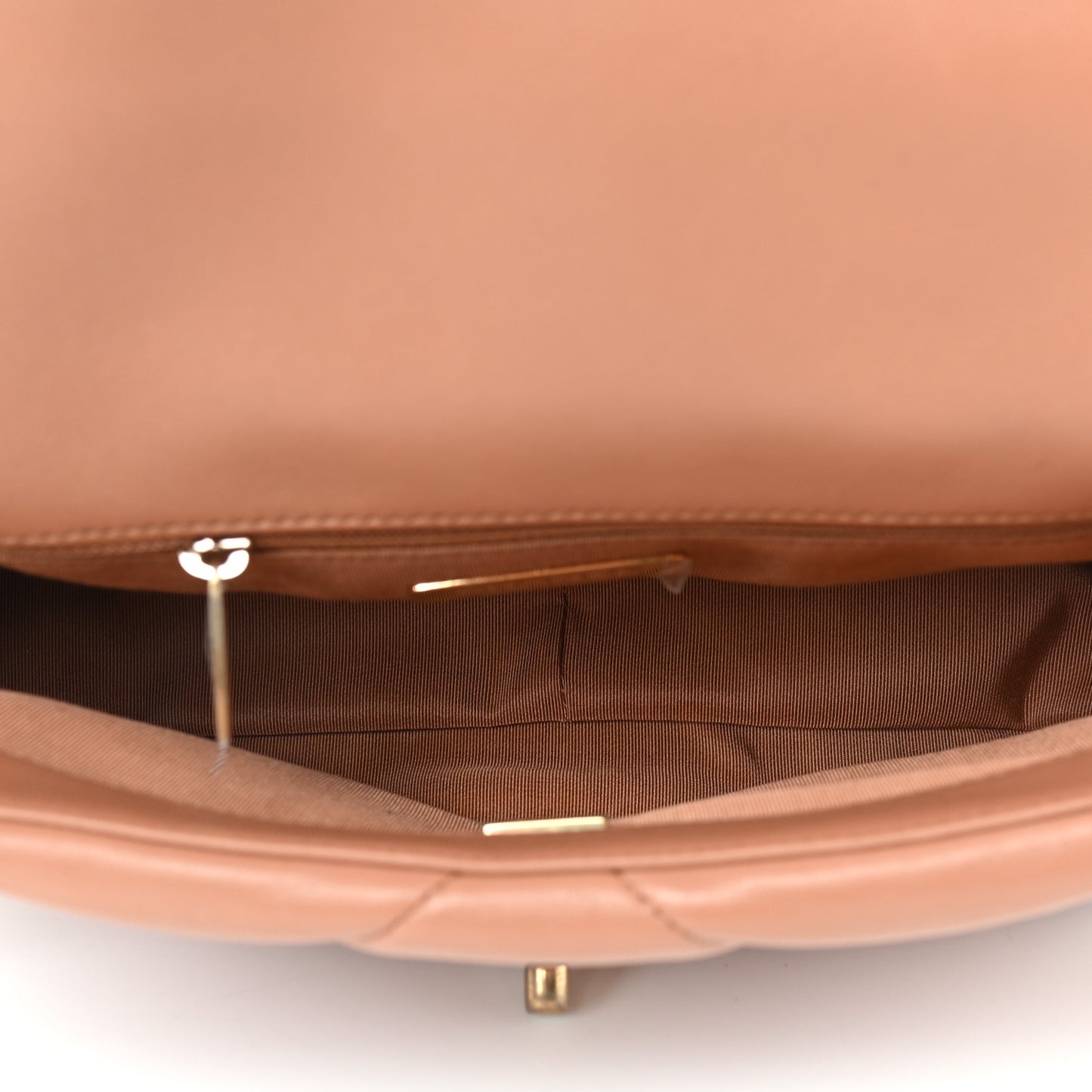 Lambskin Quilted Medium Chanel 19 Flap Brown