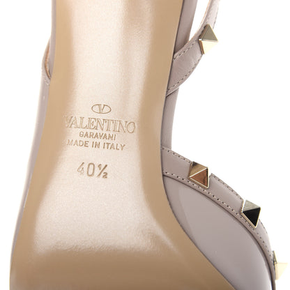 Valentino Garavani Patent Rockstud Half D'Orsay Slingback 85mm Pumps 40.5 Poudre 9 of 10